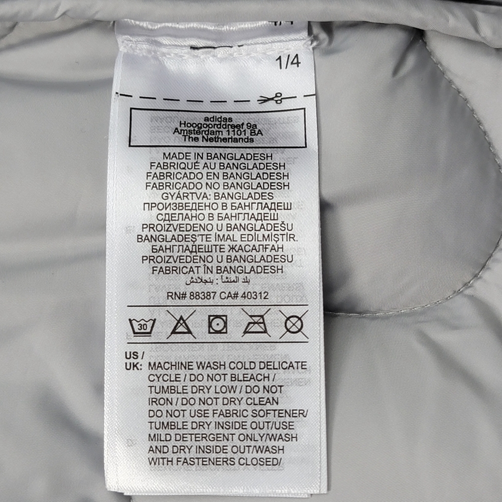 adidas Men's Nuganic Light Insulation Jacket Vest Gray IS1262 Size 2XL New - Picture 11 of 11